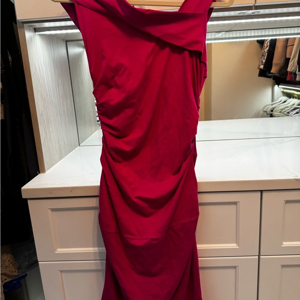 Diane Von Furstenberg Elegant Fuchsia Pink Draped Stretchy Dress. Size S. - Picture 3 of 8